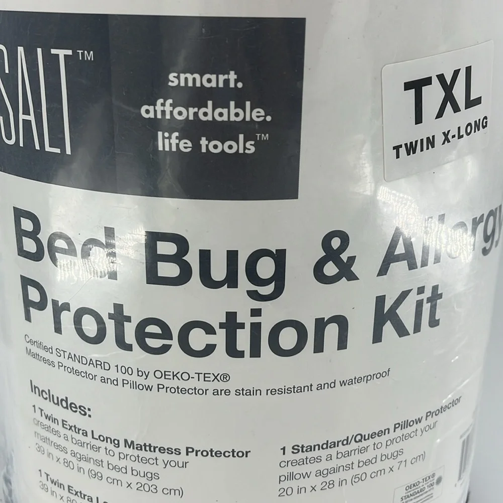 SALT Bed Bug & Allergy Protection Kit TXL Twin X-Long White NEW